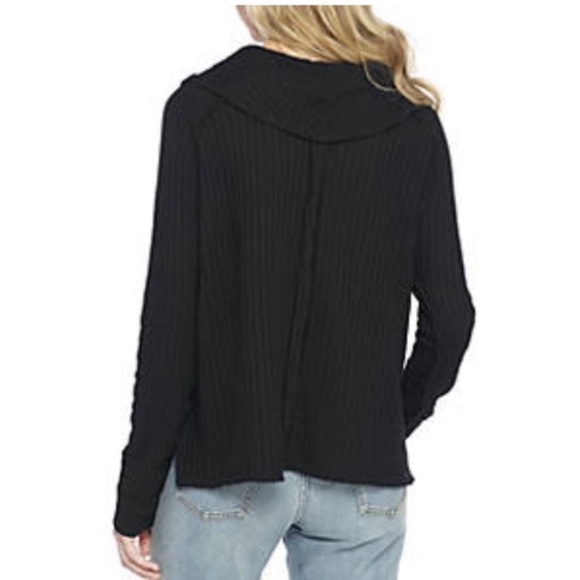 Free People | Black Cowl-Neck Thermal Top | Sz XS - Picture 7 of 7